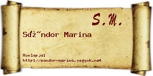 Sándor Marina névjegykártya