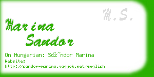 marina sandor business card